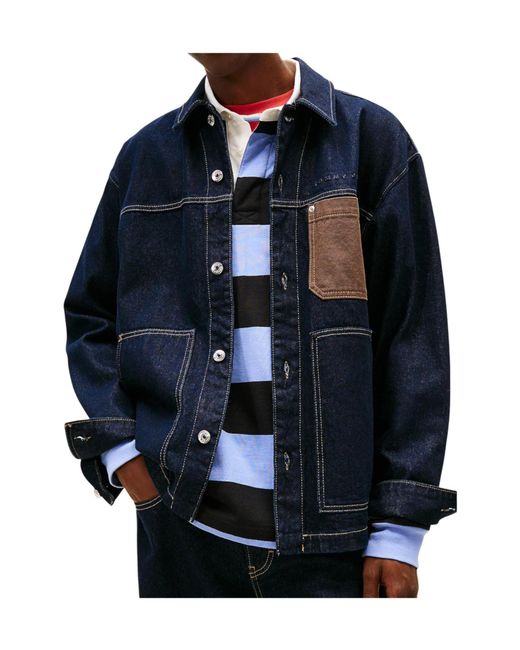 Tommy Hilfiger Blue Relaxed Denim Chore Jacket for men