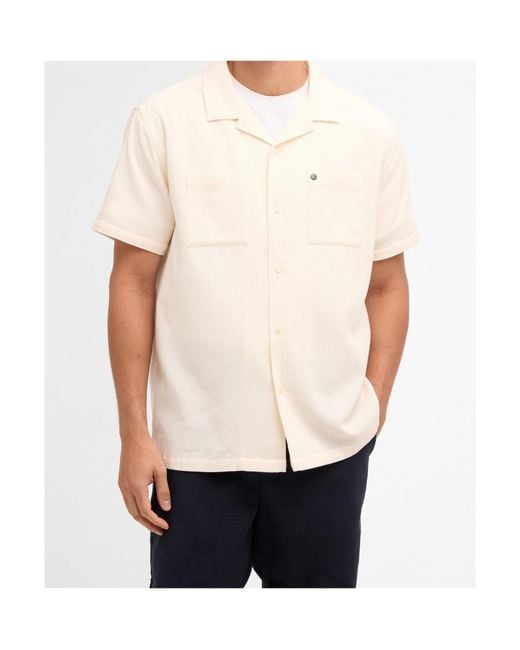 Barbour White Short-Sleeved Button-Up Shirt for men