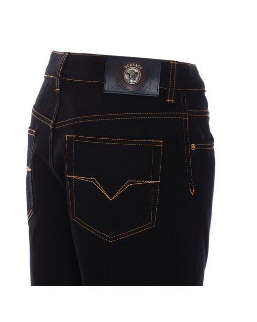 Versace Black Belt-Loop Jeans