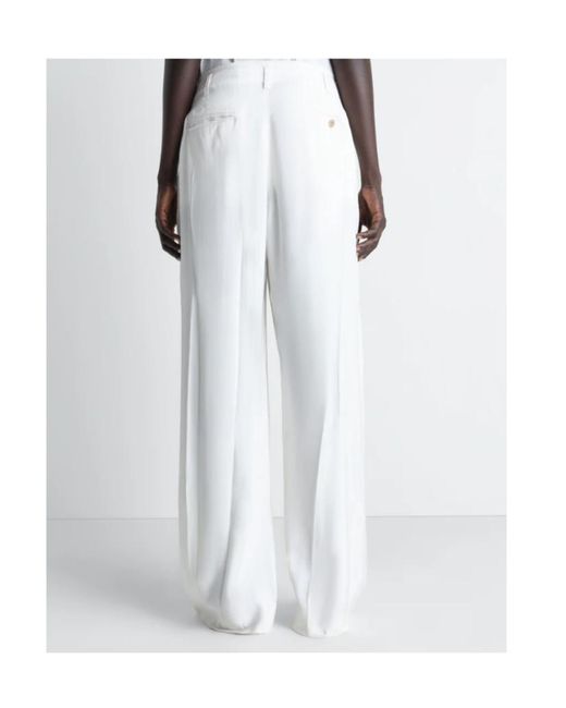 Lemaire White Crinkled Wide-Leg Pants
