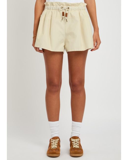 Moncler Natural Canvas Trim Shell Shorts