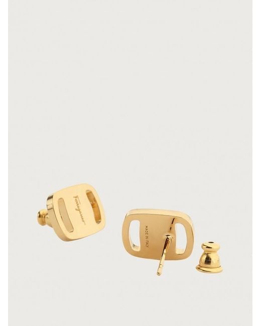 Ferragamo Metallic Logo Earrings