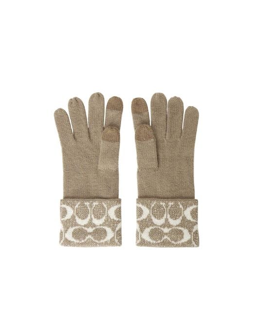 COACH White Gloves And Hat Two-Piece Set