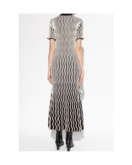 Bottega Veneta White Two-Toned Midi Dress