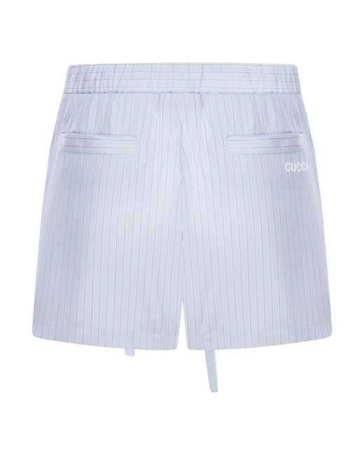 Gucci Blue Pant Striped Light Popeline