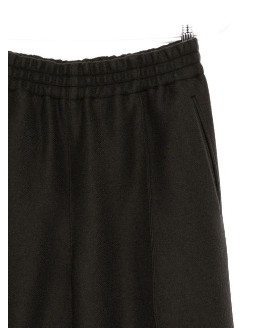 AMI Black Wool Wide-Leg Trousers