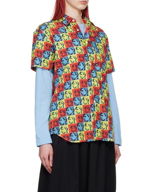 Comme des Garçons Blue Comme Des Garçons Shirt Andy Warho Printed Poplin Shirt for men