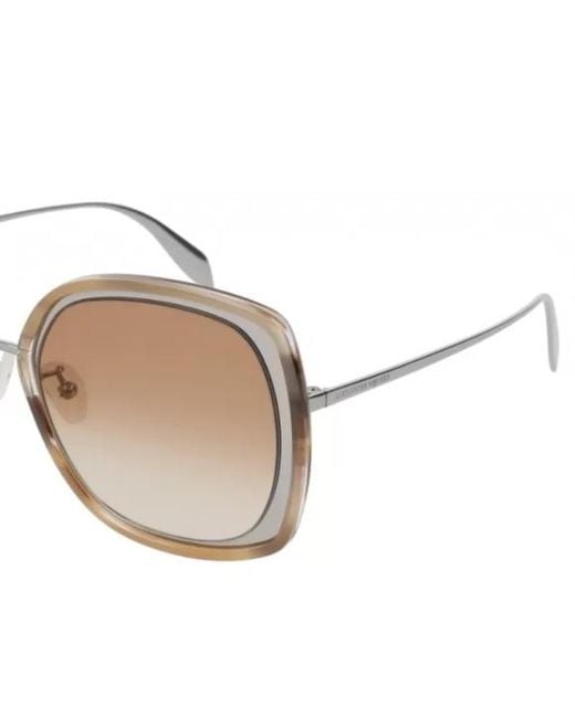McQueen White Logo Details Sunglasses