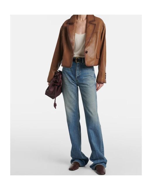 Dorothee Schumacher Brown Cropped Leather Jacket