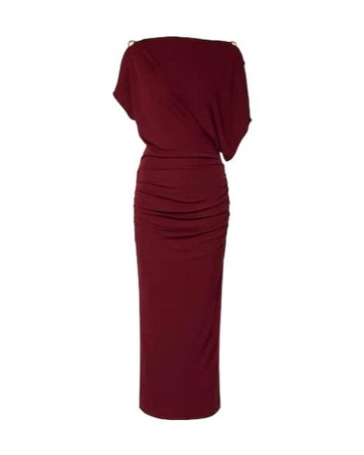 Altuzarra Red Brina Embellished Draped Jersey Gown
