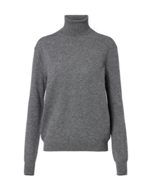 Jil Sander Gray Wool And Cashmere Turtleneck Sweater