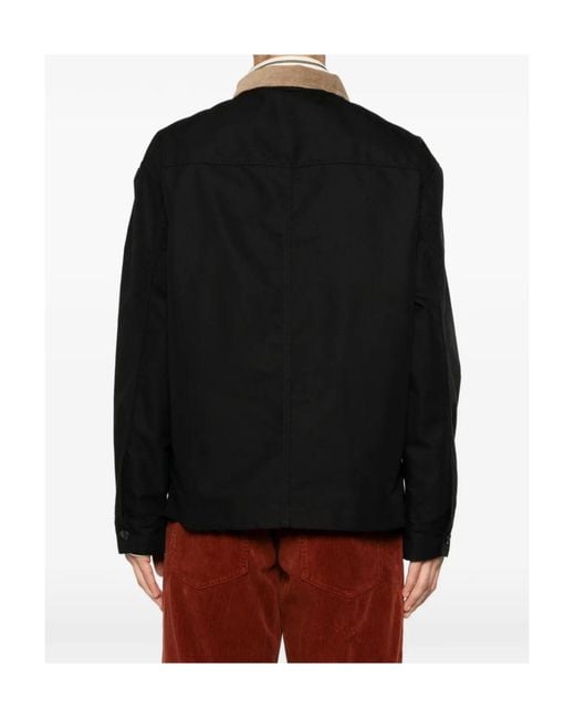 Marni Black Contrast-Collar Patch-Pocket Jacket for men