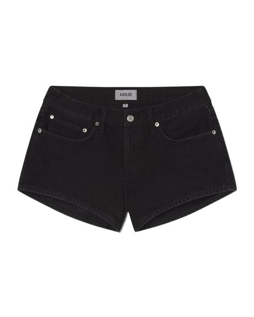 Agolde Black Low Rise Parker Short (Weightless)