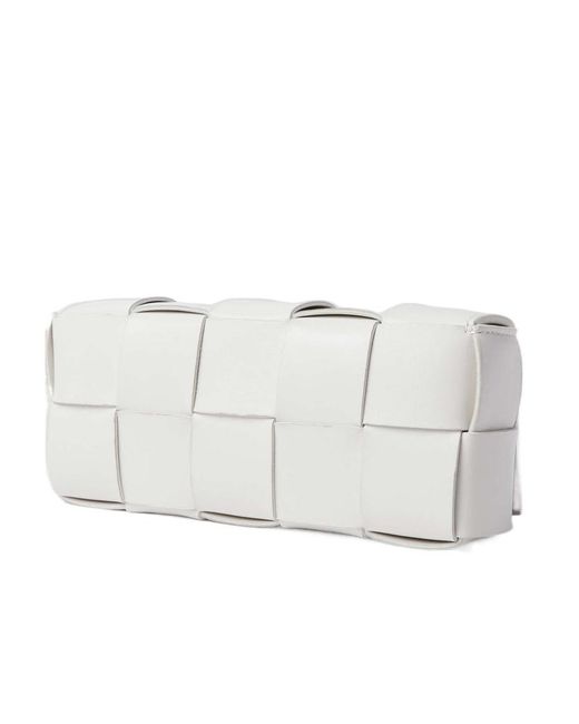 Bottega Veneta White Cassette Chain Shoulder Bag
