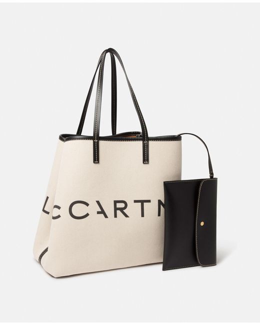 Stella McCartney Natural Logo Printed Tote Bag