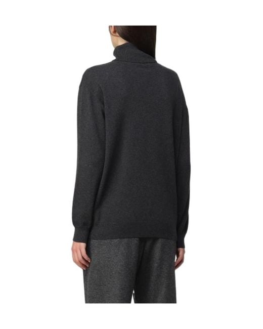 Brunello Cucinelli Black Roll-Neck Cashmere Knit
