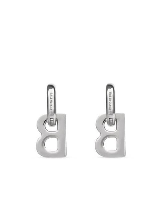 Balenciaga White B Chain Xs Earrings