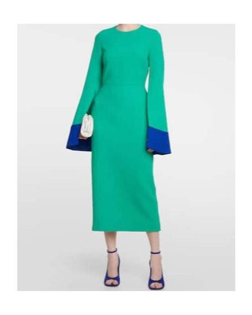 Roksanda Blue Wool Midi Dress