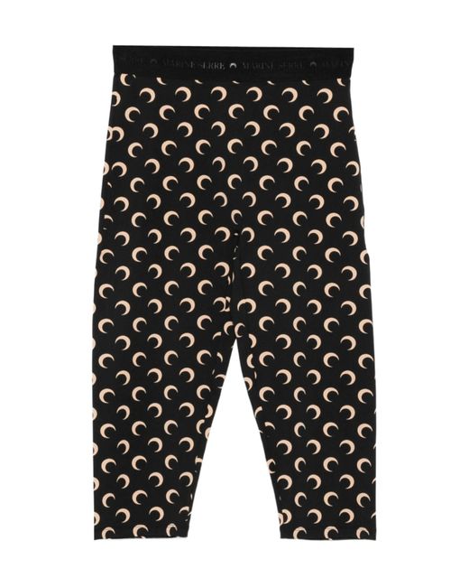 MARINE SERRE Black Crescent Moon-Print Trousers