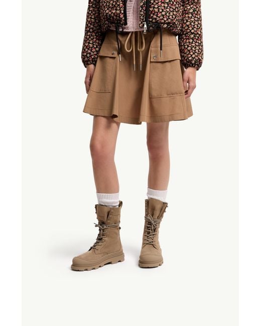 Moncler Brown Vera High Nubuck Lace-Up Boots