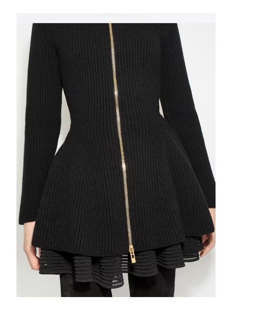 Alaïa Black Peplum Cardigan