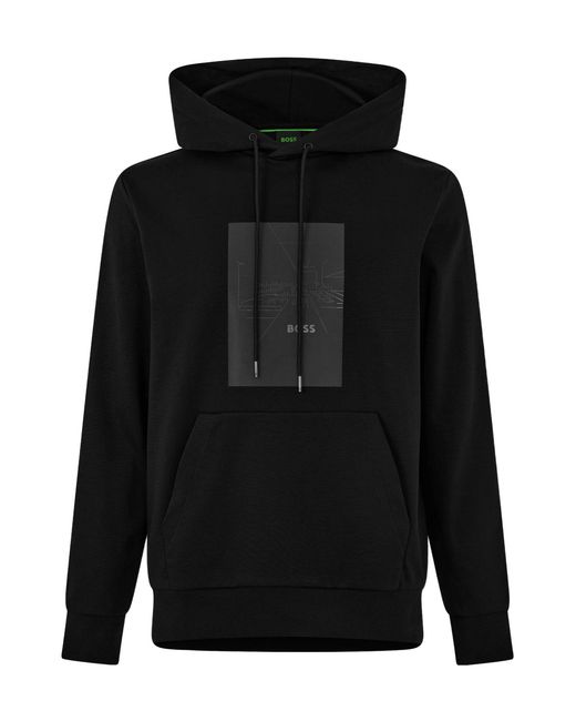 Boss Black Pullover Hooded Sweatshirt for men