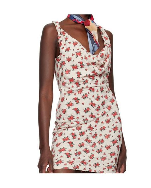 Vivienne Westwood Red Printed Silk Scarf