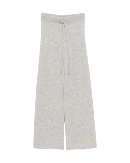 ERMANNO FIRENZE White Drawstring-Waist Track Pants
