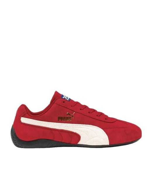 PUMA Red Logo Printed Lace-Up Sneakers for men