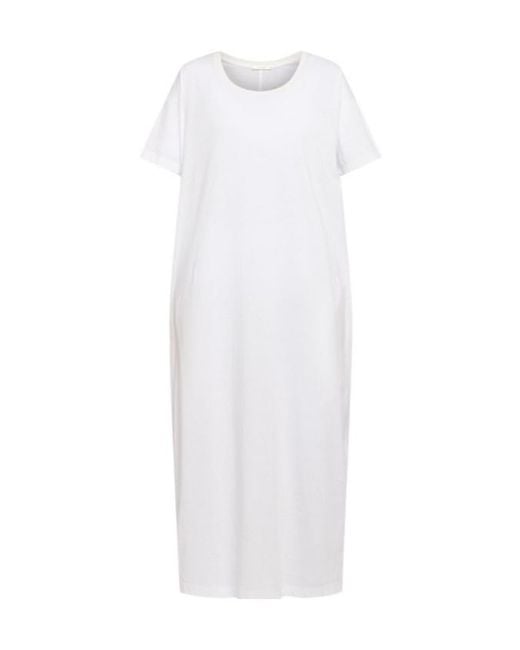 The Row White Rakira Short Sleeve Cotton Midi Dress