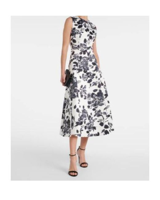 Emilia Wickstead White Mara Floral Twill Midi Dress
