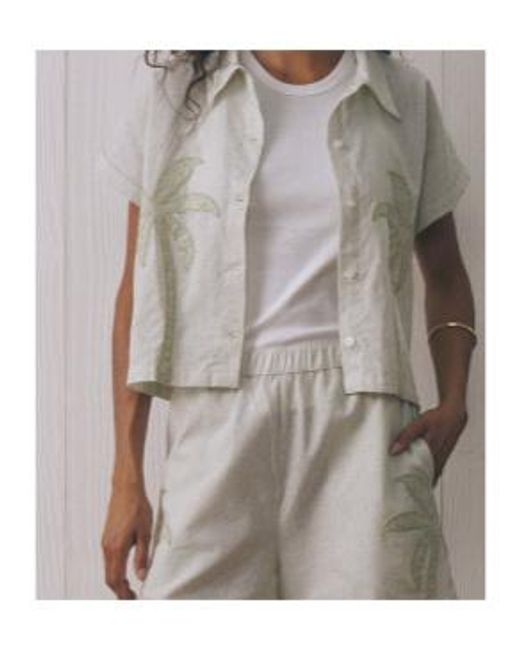 Maison Labiche Gray Palm Trees Surville Shirt