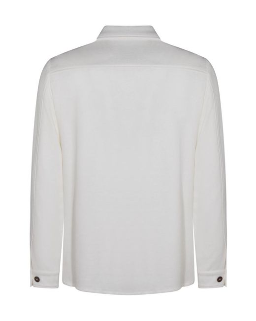 Eleventy White Long-Sleeved Casual Jacket for men
