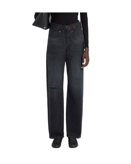MM6 by Maison Margiela Black Straight-Leg Jeans