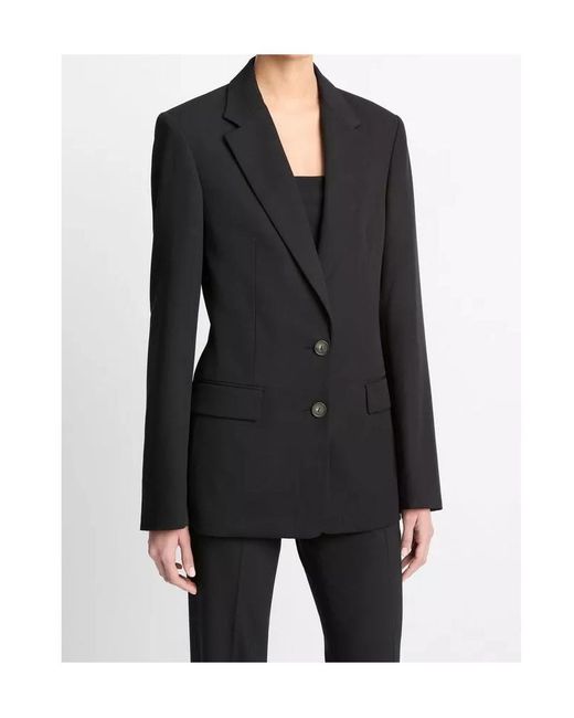 Vince Black Button-Fastening Cotton Jacket