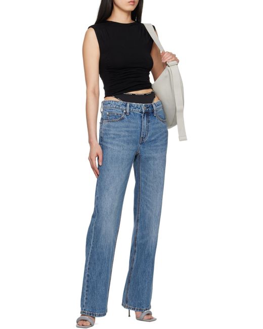 Alexander Wang Blue Prestyle Logo Bikini Jeans