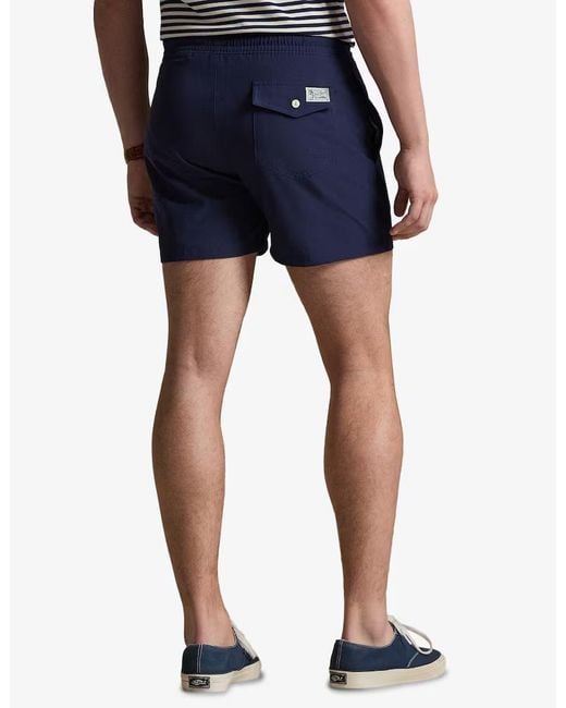 Polo Ralph Lauren Blue Logo Embroidered Drawstring Swim Bottoms for men
