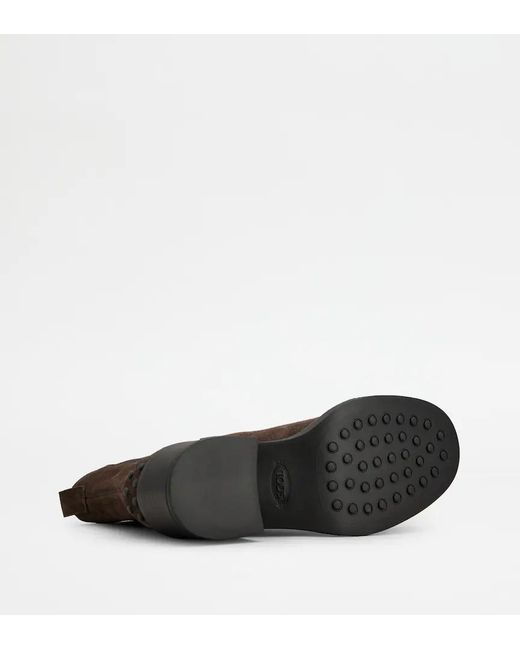 Tod's Brown Slip-On Ankle Boots
