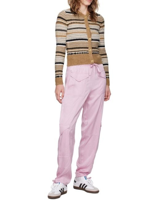 Ganni Pink Washed Trousers