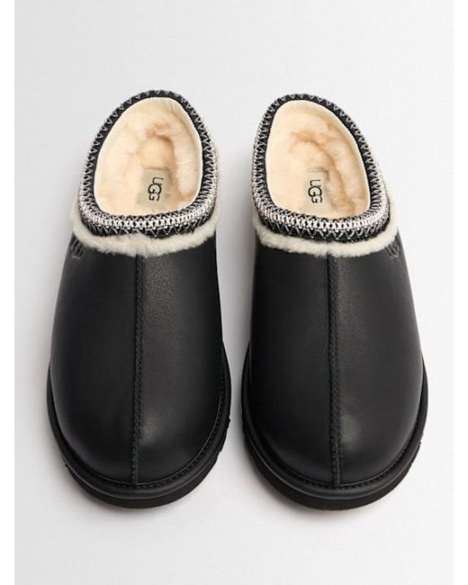 Ugg Black Leather Tasman Slipper
