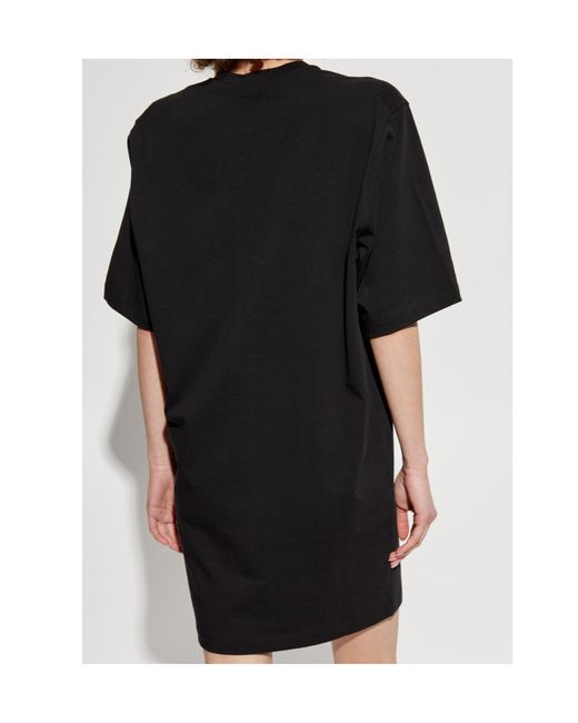 DSquared² Black Logo Embossed T-Shirt Dress