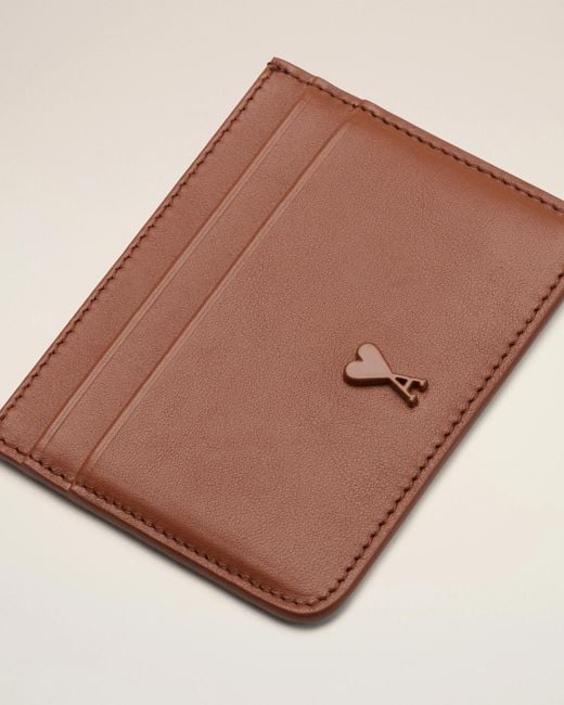 AMI Brown Ami Ami De Coeur Card Holder for men