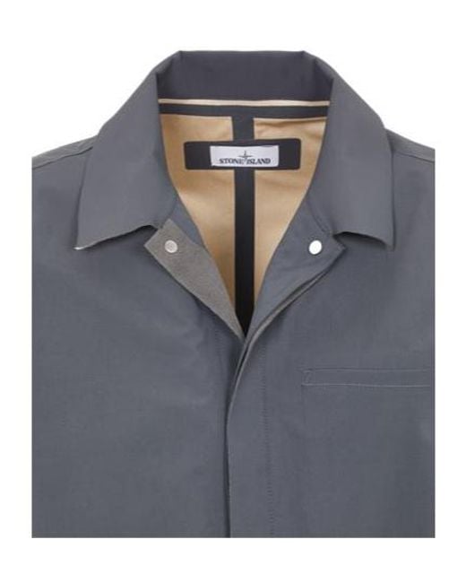 Stone Island Gray Snap Casual Jacket for men