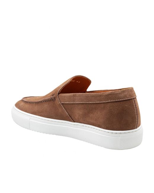 Doucal's Brown Round Toe Casual Shoes for men