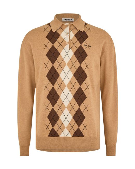 Miu Miu Brown Camel-Colored Knitted Sweater