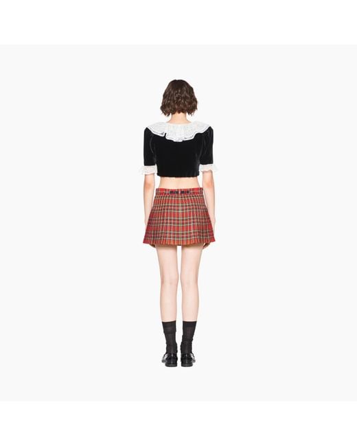 Miu Miu Red Plaid Skirt