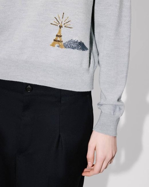 KENZO Gray Beaded Trimps Jumper
