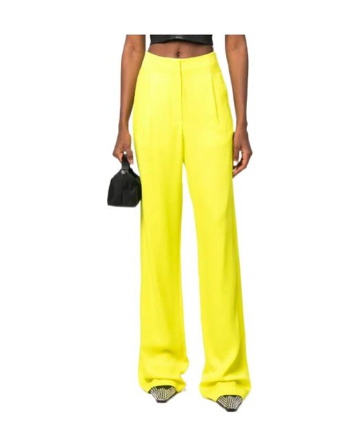 MSGM Yellow Logo Casual Pants