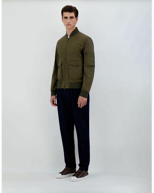 Herno Green Lightweight Bomber Jacket for men
