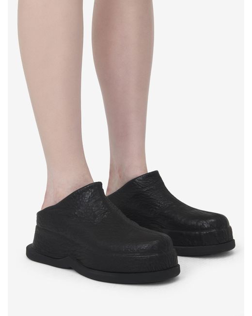 McQueen Black Wave Skull Embossed Mules
